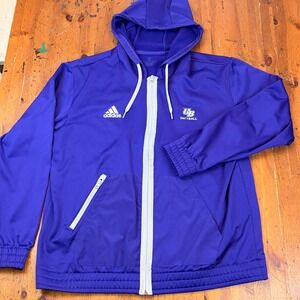 Adidas Aeroready UB Softball Purple Full Zip Hoodie Womens XL University Buffalo